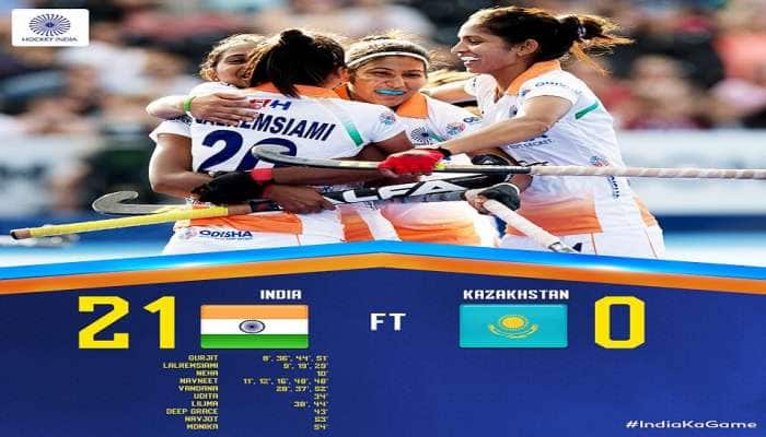 એશિયન ગેમ્સઃ ભારતીય મહિલા હોકી ટીમે કઝાકિસ્તાનને 21-0થી હરાવ્યું