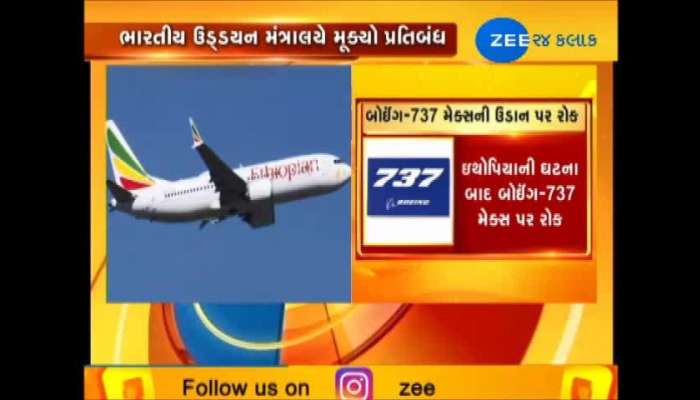 ભારતીય ઉડ્ડયન મંત્રાલયે બોઇંગ 737 પર મુક્યો પ્રતિબંધ
