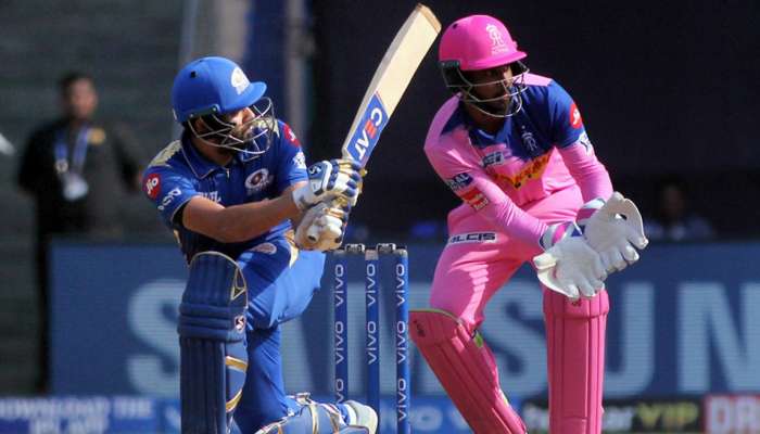 IPL 2019: રોહિત શર્માએ પગથી બચાવી પોતાની વિકેટ, ગ્રાઉન્ડમાં હસવા લાગ્યા 