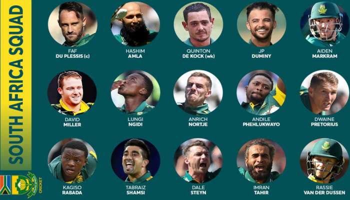 World Cup 2019 : દક્ષિણ આફ્રિકાની ટીમની જાહેરાત, આઉટ ઓફ ફોર્મ અમલા ઈન