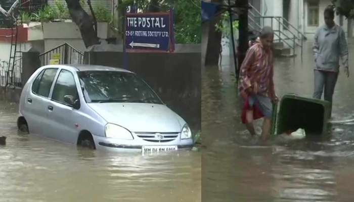 વરસાદથી અટકી મુંબઇની સ્પીડ: જગ્યાએ જગ્યાએ ટ્રાફિક જામ, લોકલ સેવા પ્રભાવિત