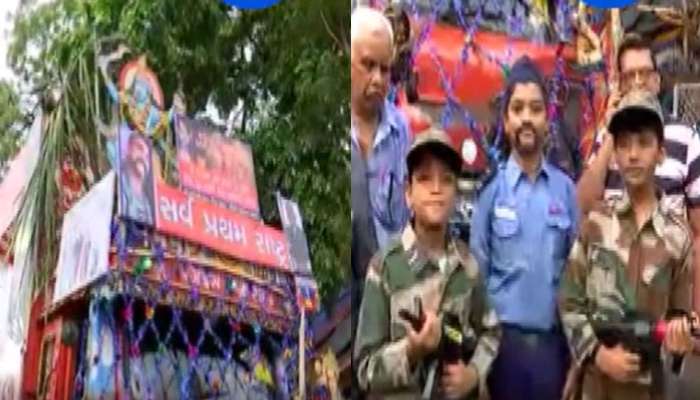 રથયાત્રા 2019: '...જો દેશ કે કામ ન આયે વો બેકાર જવાની હૈ', રાષ્ટ્રવાદના ટેબ્લોએ જગાવ્યું આકર્ષણ, જુઓ VIDEO