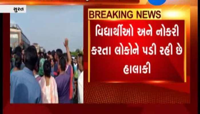 બારડોલી તાલુકાના ગામ પાસે એસટી બસો પર હલ્લાબોલ