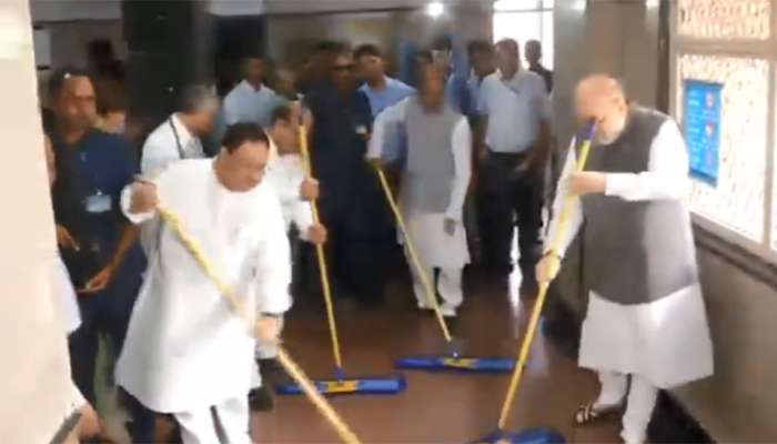 BJPના સેવા સપ્તાહ કાર્યક્રમની શરૂઆત, અમિત શાહે AIIMS જઈને કરી સફાઈ