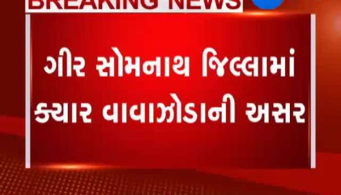 ગિર સોમનાથમાં વાવાઝોડાની અસર, 40 કિ.મી.થી વધુ ઝડપે પવન ફૂંકાયો