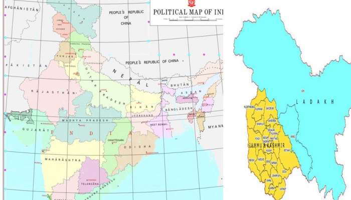 ભારત સરકારે જાહેર કર્યો જમ્મુ-કાશ્મીર અને લદ્દાખનો નવો નકશો, PoKનો સમાવેશ