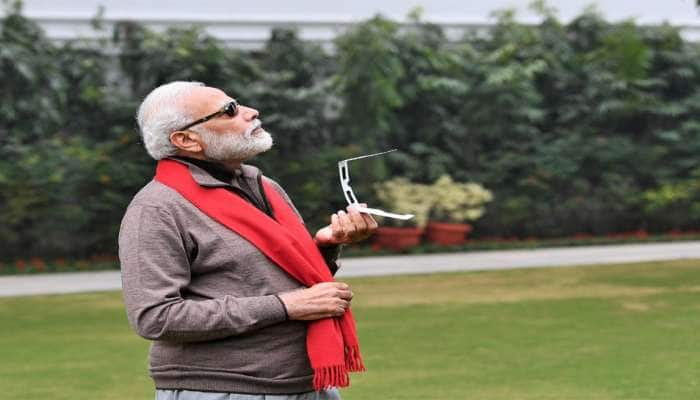 PM મોદીએ પણ જોયો સૂર્યગ્રહણનો નજારો, તસવીરો ટ્વીટ કરી...પરંતુ રહી ગઈ આ કસર