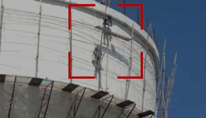 અમદાવાદ : કોન્ટ્રાક્ટરની લાલીયાવાડી, 100 ફુટ ઉંચે મજુરોને સુરક્ષા વગર કામે લગાવ્યા