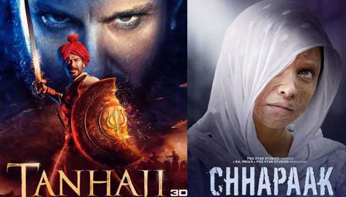 BOX OFFICE પર 'તાનાજી'ની ધમાલ, ફ્લોપ થઈ 'છપાક', જુઓ અત્યાર સુધીની કમાણી