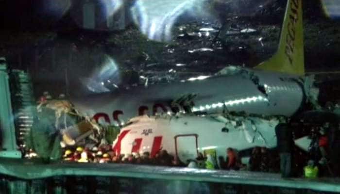 ઇસ્તાંબુલ: લેન્ડીંગ વખતે રન-વે પર સરકીને 3 ટુકડા થઇ ગયું બોઇંગ વિમાન