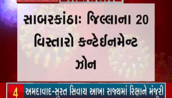 Sabarkatha 20 areas have been declared as containment zones