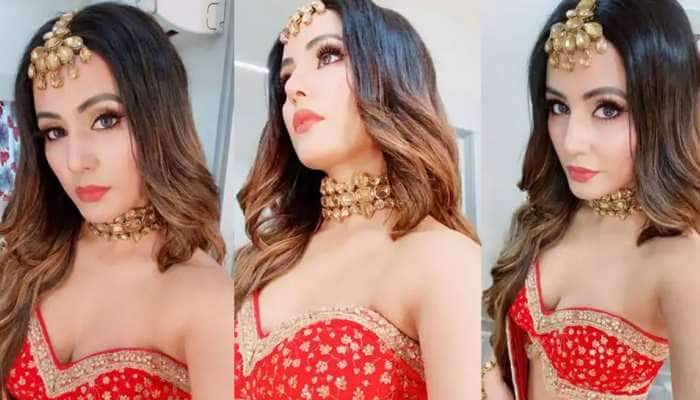 Hina Khanની ફરી રેડ ડ્રેસમાં જોવા મળી સ્ટાઈલીશ અને ગ્લેમરસ અદાઓ, જુઓ Photos