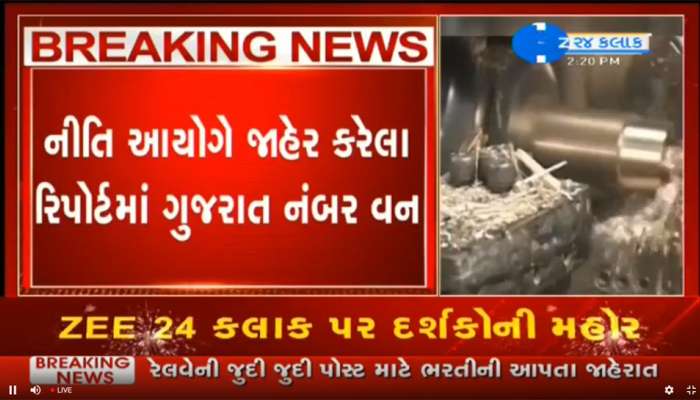 નીતિ આયોગના સર્વે 2020માં ગુજરાત વધુ એક ક્ષેત્રે દેશમાં નંબર વન