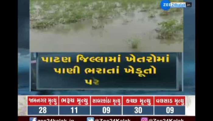 Farmers in Patan district are worried by flooding of farms