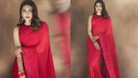 PHOTOS: કરવા ચોથ પર Kajal Aggarwal એ પહેરી મનીષ મલ્હોત્રાની ડિઝાઇનર સાડી