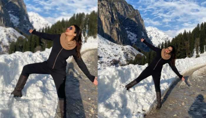 હિમાચલની વાદીઓમાં Shahrukh Khanની માફક પોઝ આપતી જોવા મળી Raveena Tandon, SEE PHOTOS