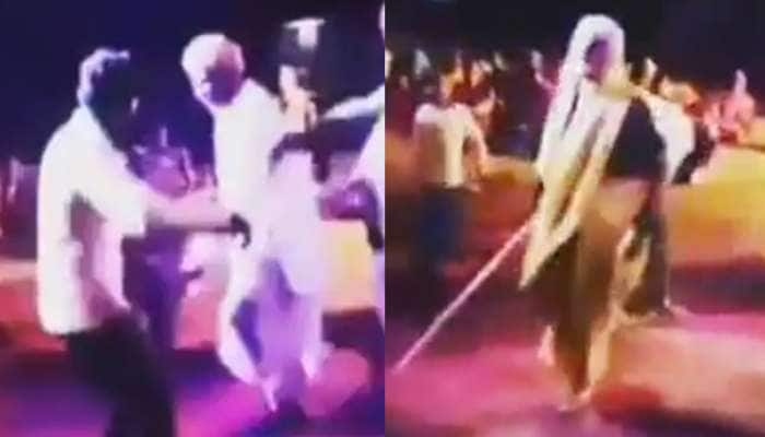 Viral Video: જાહેરમાં પતિને નાચતો જોઈ પત્ની કાળઝાળ, ડંડો લઈને મારવા દોડી, પછી જે થયુ