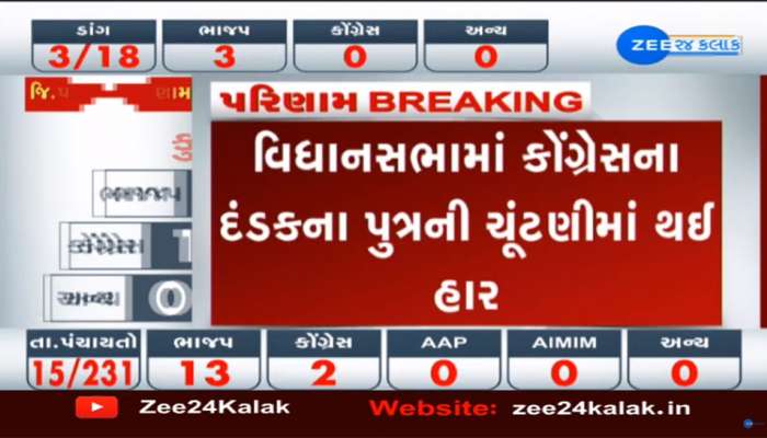 Election Result Breaking: વિધાનસભામાં કોંગ્રેસના દંડકના પુત્ર ચૂંટણી હાર્યા