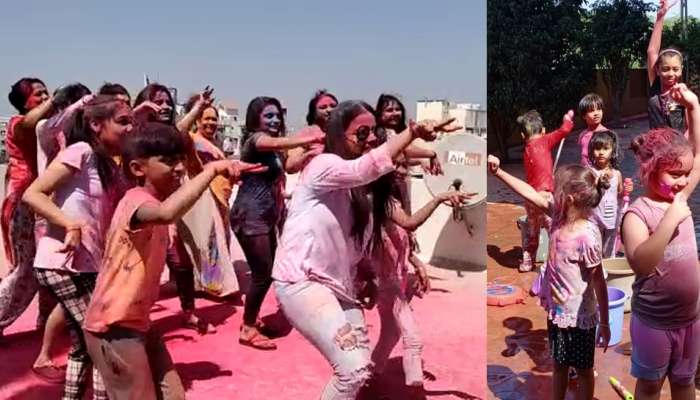આ છે રંગીલુ રાજકોટ: કોરોના ગાઇડલાઇન સાથે ધૂળેટીની ઉજવણી, ગરબે ઘૂમ્યા લોકો