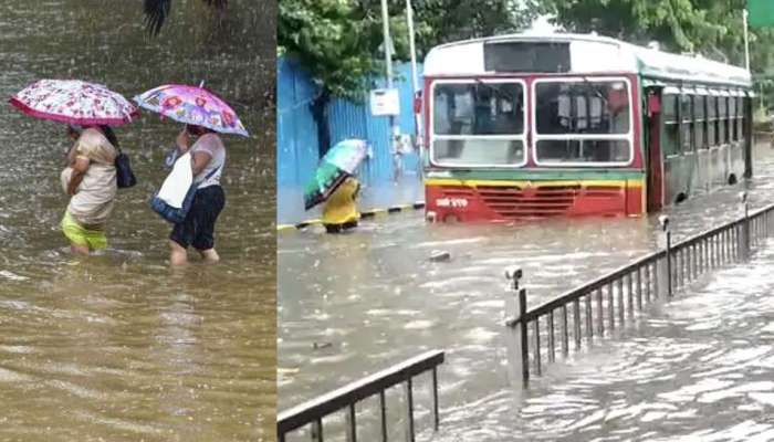 મુંબઇ ભારે વરસાદના લીધે રસ્તા પર ઘૂંટણ સમા પાણી ભરાયા, ભાંડુપમાં દિવાલ ધરાશાયી