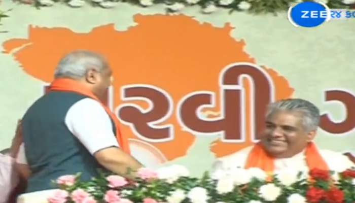 Video: નીતિન પટેલને જોતા જ દિગ્ગજ નેતાઓ ઊભા થઈ ગયા, આ નેતાએ તો ખભે હાથ મૂકી આપ્યો આવકાર