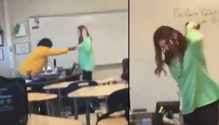 Viral Video: શાળામાં અચાનક છોકરીએ શિક્ષિકાને થપ્પડ મારી દીધી, ગાળો બોલી અને...