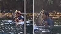 Viral Video: અત્યંત ખતરનાક...વીડિયો જોઈને રૂવાડાં ઊભા થઈ જશે, પાણીમાં મગરમચ્છ સાથે '