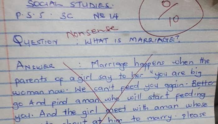 વિદ્યાર્થીએ આ અંદાજમાં લખી 'લગ્નની પરિભાષા', લોકોએ કહ્યું 'આને પકડીને લાવો'