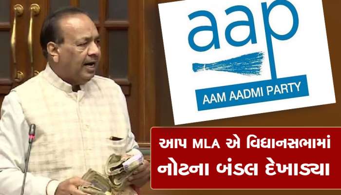 વિધાનસભામાં AAP વિધાયકે દેખાડ્યા નોટોના બંડલ, આપ્યું એવું નિવેદન...બધા હલી ગયા