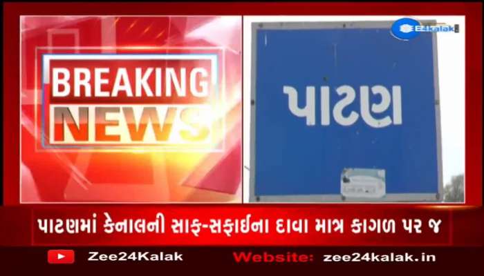 Zee 24 Kalak reality check: પાટણમાં કેનાલની સાફ-સફાઈના દાવા માત્ર કાગળ પર જ