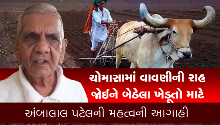 ચોમાસાની રાહ જોતા ખેડૂતો માટે અંબાલાલ પટેલની આગાહી, આ દિવસે કરો વાવણીનું શુભ મુહૂર્ત