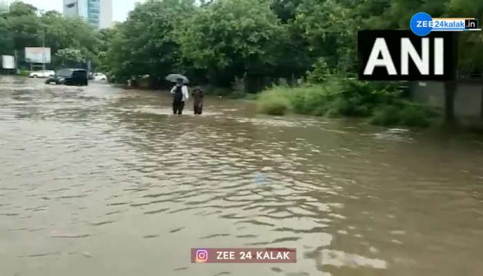 ગુરુગ્રામમાં મુશળધાર વરસાદ, પાણીમાં વાહનો થયા બંધ 