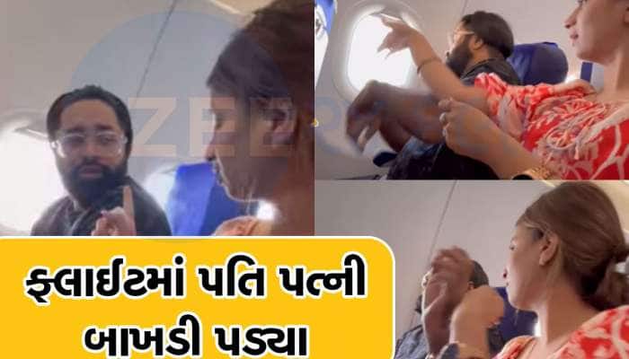 Video: પતિ અને પત્ની ફ્લાઈટમાં ઝઘડી પડ્યા, પત્નીએ પતિને મારવા માટે હાથ પણ ઉઠાવ્યો..