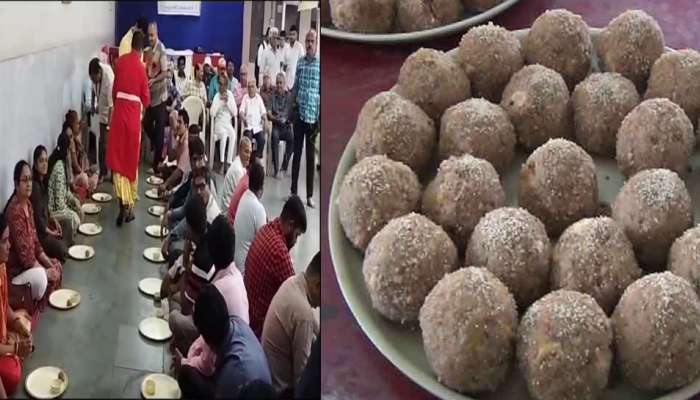 જામનગરમાં અનોખી મોદક સ્પર્ધા: ભાણવડના રમેશભાઈ 14 લાડુ દાબી ગયા, મહિલા-બાળકોએ પણ ભુક્કા કાઢ્યા