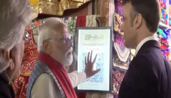 જયપુરમાં પીએમ મોદી અને ફ્રાન્સના રાષ્ટરપતિની 'ચાય પે ચર્ચા', UPIથી કર્યું પેમેન્ટ