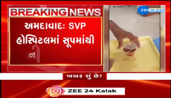 અમદાવાદ: SVP હોસ્પિટલમાં દર્દીને આપવામાં આવેલા સૂપમાં નીકળી જીવાત, ઘટના અંગે દર્દીએ SVPમાં કરી હતી ફરિયાદ