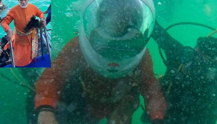PHOTOS: PM મોદીએ સમુદ્રમાં લગાવી ડુબકી, પાણીમાં ડૂબેલી દ્વારકા નગરીના કર્યા દર્શન