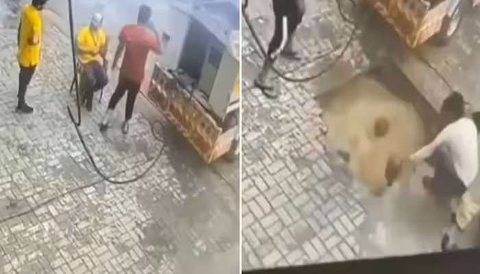 અચાનક જમીન ફાટી અને અંદર સમાઈ ગયા લોકો...Video જોઈને રૂવાડાં ઊભા થઈ જશે