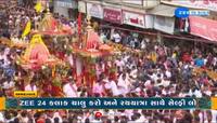 સરસપુરમાં ભગવાન જગન્નાથ, બલભદ્ર અને દેવી સુભદ્રાના ત્રણેય રથ એક જ ફ્રેમમાં કેદ