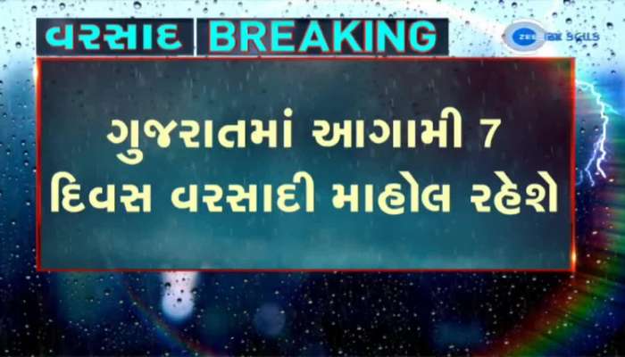 ગુજરાતમાં આગામી 7 દિવસ વરસાદી માહોલ રહેશે, સમગ્ર ગુજરાતમાં સાર્વત્રિક વરસાદની આગાહી...