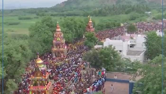 શ્રી મુથ્યાલમ્મા દેવી કાર ઉત્સવના સાક્ષી બનવા હજારો લોકો જોડાયા, તમિલનાડુના ટી. કલ્લુપટ્ટી ખાતે ભક્તોનો જમાવડો