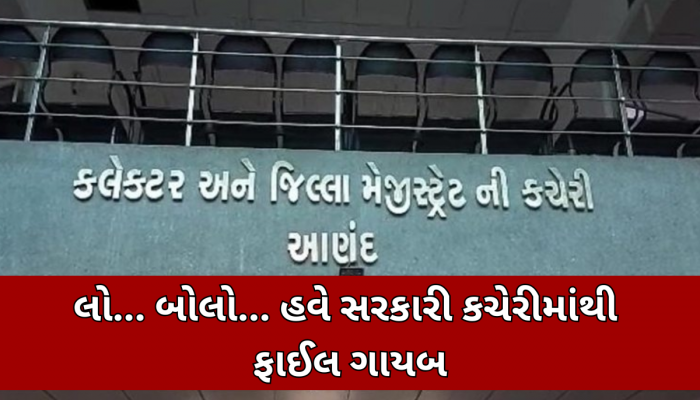 આણંદ કલેક્ટર કચેરીના રેકર્ડ રૂમમાંથી જમીન અંગેની ફાઇલ લાપતા, LCBએ તપાસ હાથ ધરી