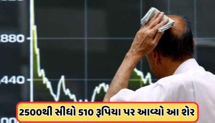 2500 રૂપિયાના શેરમાં આવ્યો 80%નો ઘટાડો, 510 રૂપિયા પર આવ્યો ભાવ