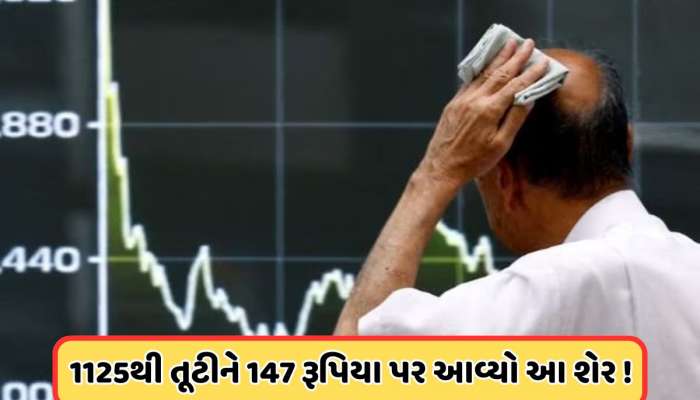 87% તૂટીને 147 પર આવ્યો આ શેર, 10 મહિના પહેલા શેરનો ભાવ હતો 1125 રૂપિયા