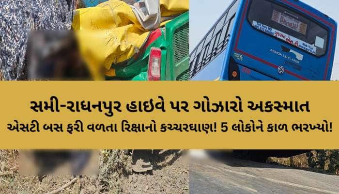 મોતની ચિચિયારીઓથી ગૂંજી ઉઠ્યો પાટણ-રાધનપુર હાઇ-વે; બસે રીક્ષાને અડફેટે લેતા 6નાં મોત