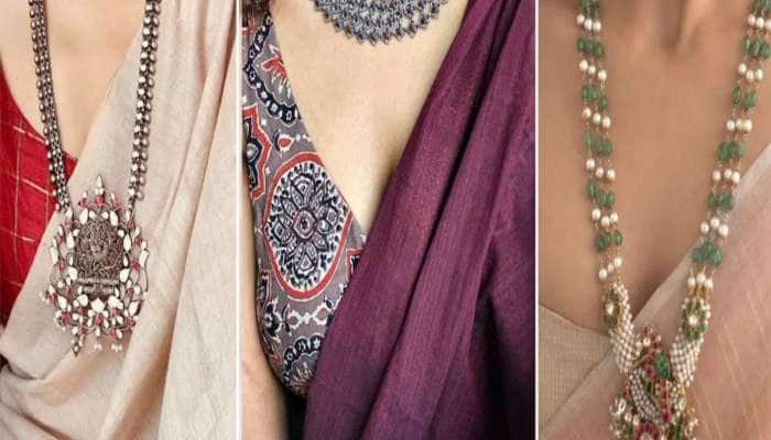 કોટનની સાડી સાથે પેર કરો આવા નેકલેસ, સિંપલ સાડીમાં પણ મહારાણી જેવો વટ પડશે
