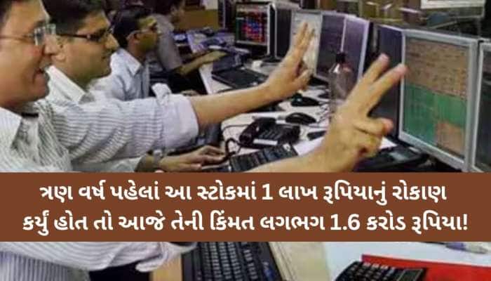 રોકાણકારોને જેકપોટ; 1 લાખ બન્યા 1.6 કરોડ! આ શેરે બનાવ્યો એક નવો રેકોર્ડ, જાણો કારણ 