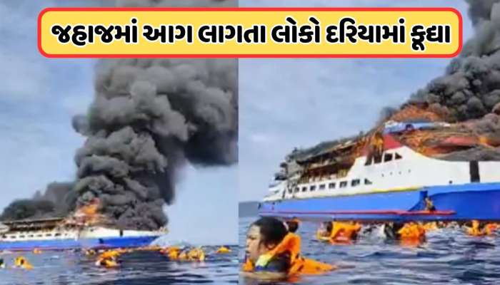 Watch Video: 280 મુસાફરો ભરેલા જહાજમાં લાગી ભીષણ આગ, જીવ બચાવવા દરિયામાં કૂદ્યા લોકો