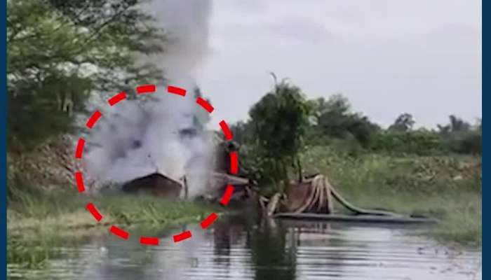 રેતી માફિયાઓની બોટ બ્લાસ્ટ કરી ઉડાવી દીધી! મહારાષ્ટ્ર પોલીસે કરી આકરી કાર્યવાહી